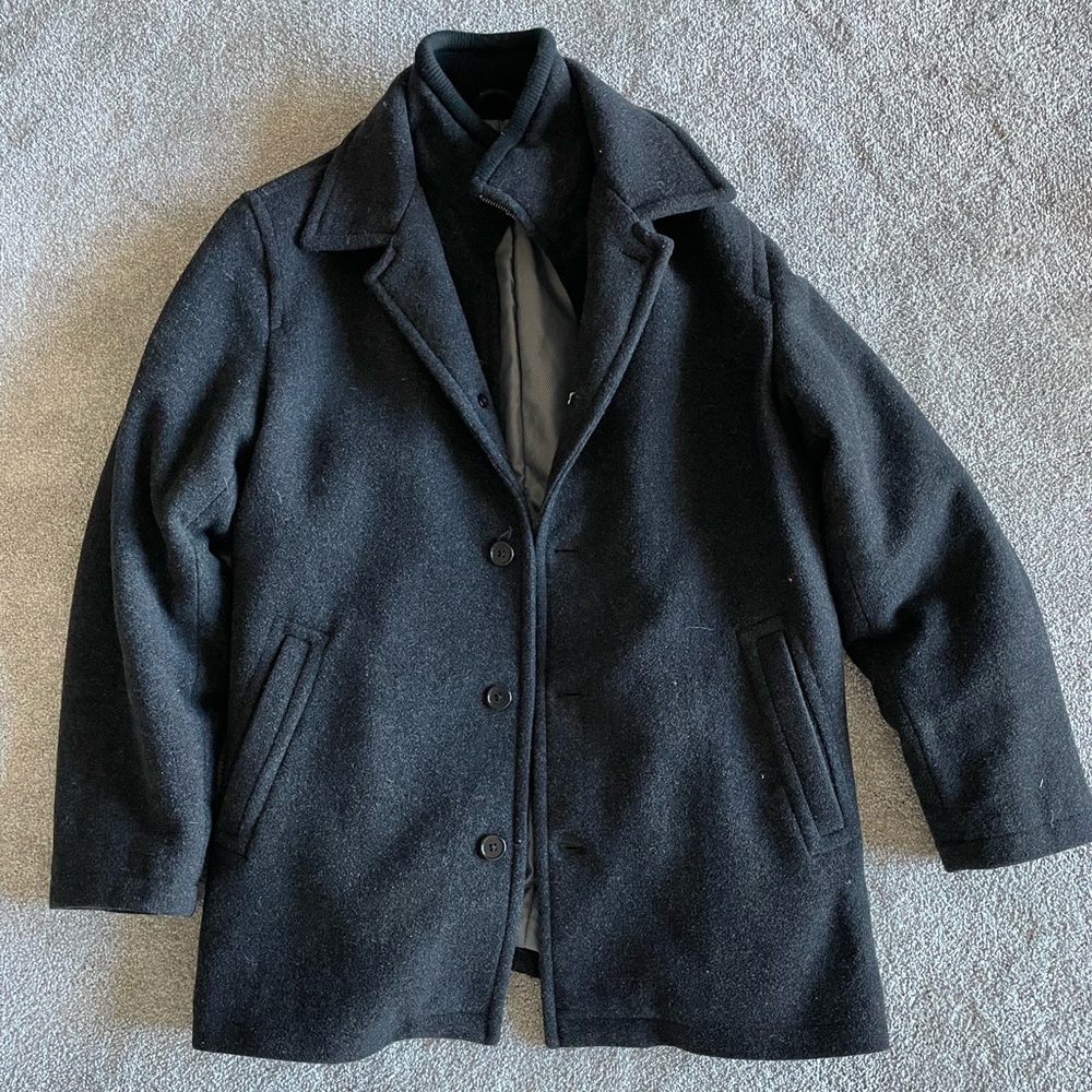 APT9 Dark Grey Men’s Zip-up Pea Coat